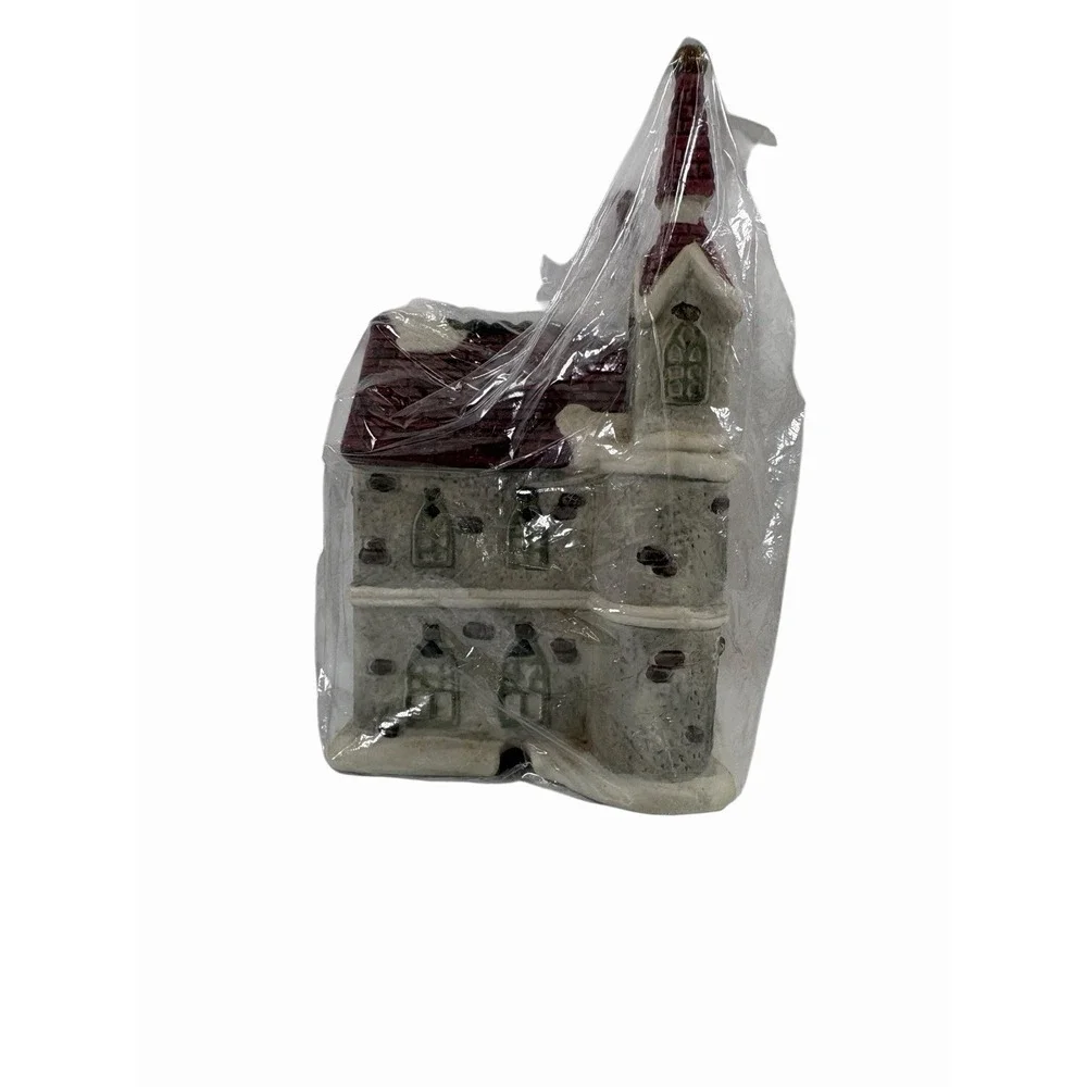 Vtg Dickens Collectables Sugar Creek County Porcelain Lighted Church Village